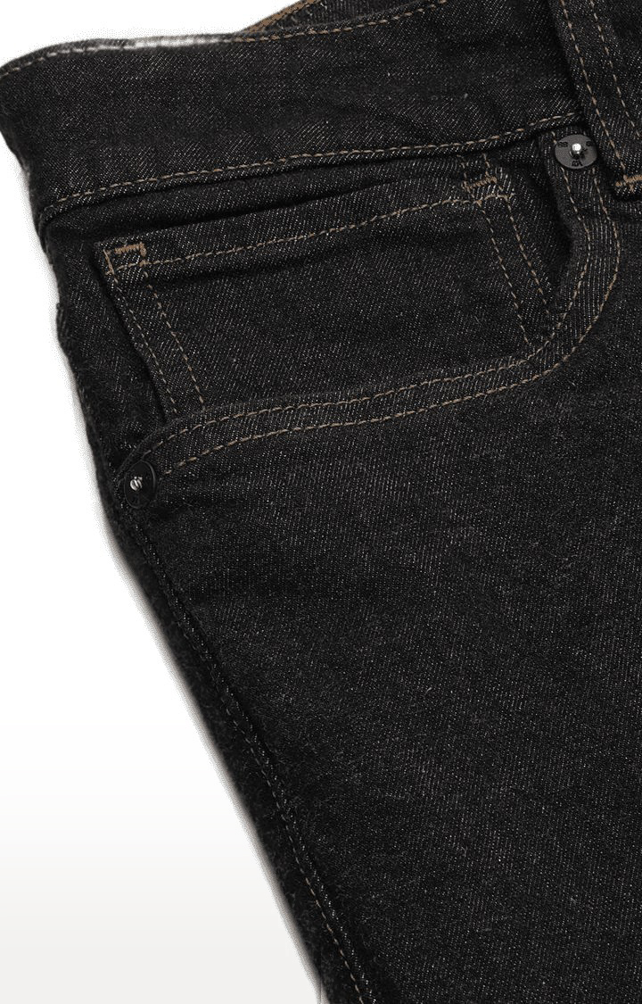 Men's Black Polycotton Slim Jeans