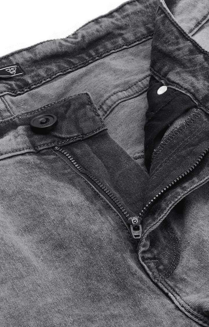 Men's Grey Cotton  Regular Jeans
