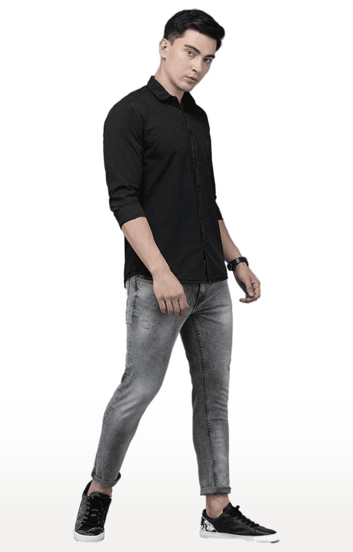 Men's Grey Cotton  Regular Jeans