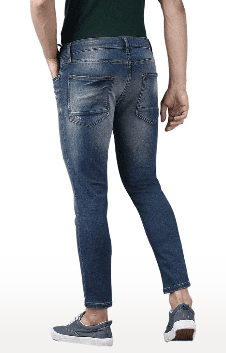 Men's Blue Cotton Skinny Jeans