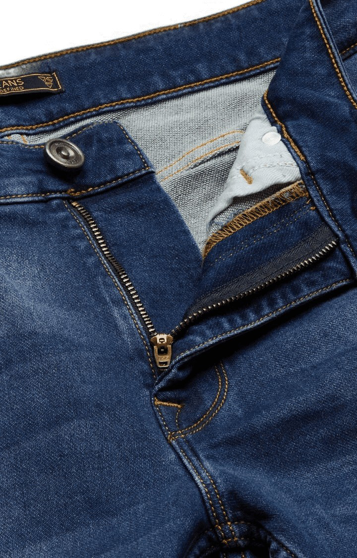 Men's Blue Cotton Skinny Jeans
