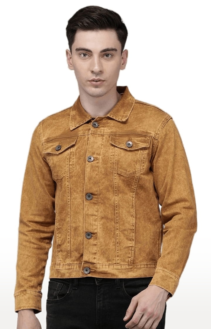Voi Jeans | Men's Brown Cotton Solid Denim Jacket 0