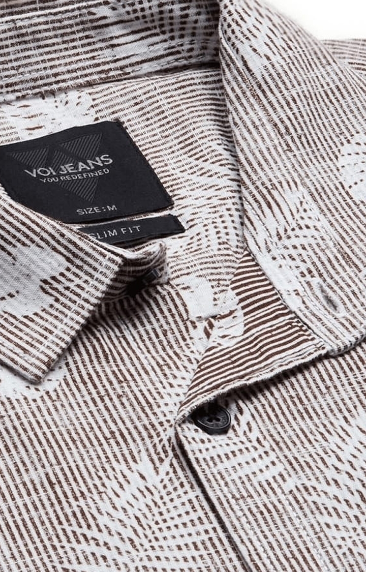 Voi Jeans | Men's Grey Cotton Printed Casual Shirt 5