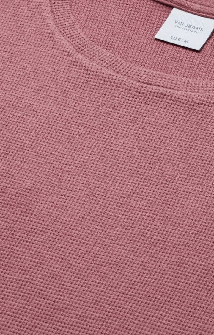 Voi Jeans | Men's Pink Cotton Solid T-Shirt 5