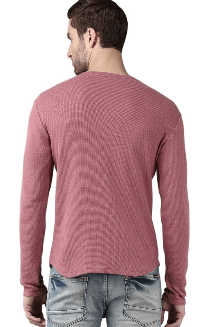 Voi Jeans | Men's Pink Cotton Solid T-Shirt 3
