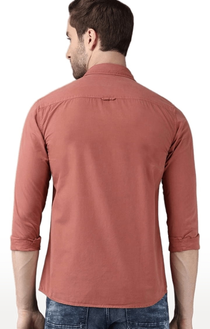 Voi Jeans | Men's Orange Cotton Solid Casual Shirt 3