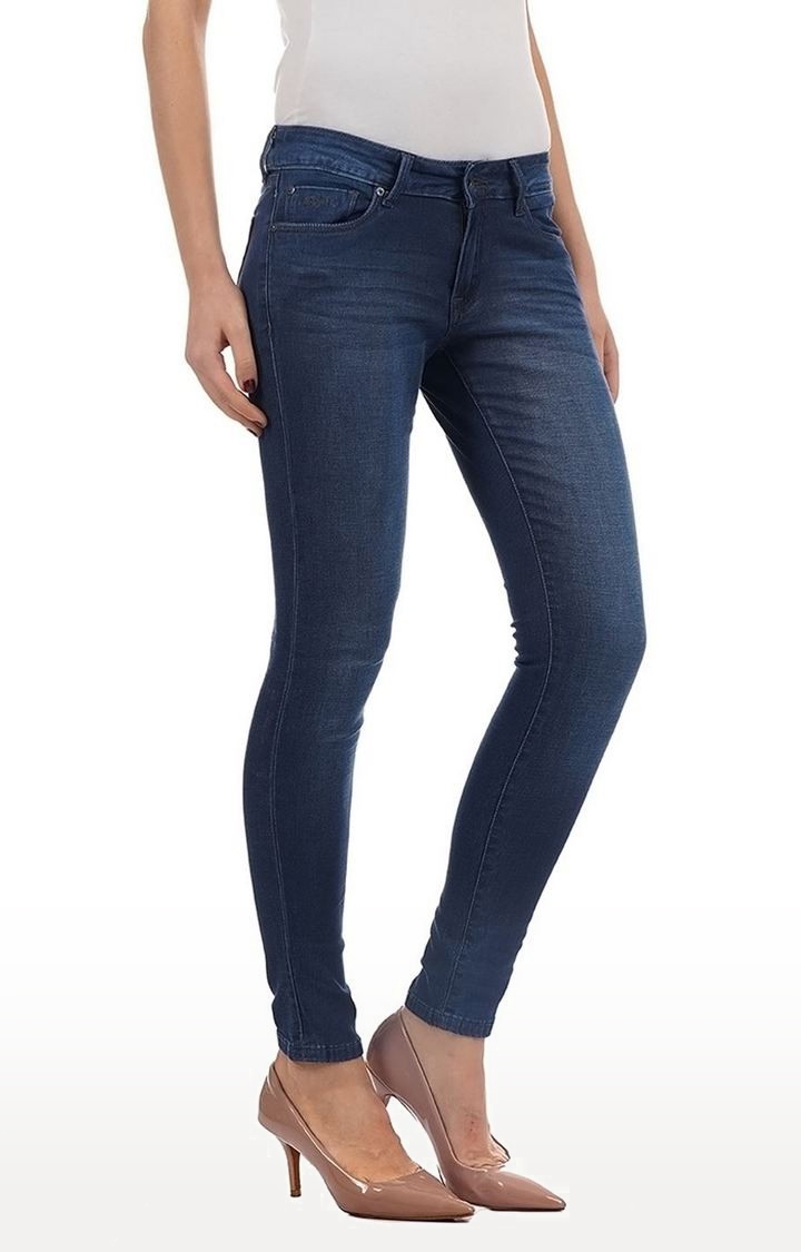 Pepe Jeans | Women's Blue Cotton Blend Skinny Jeans 3