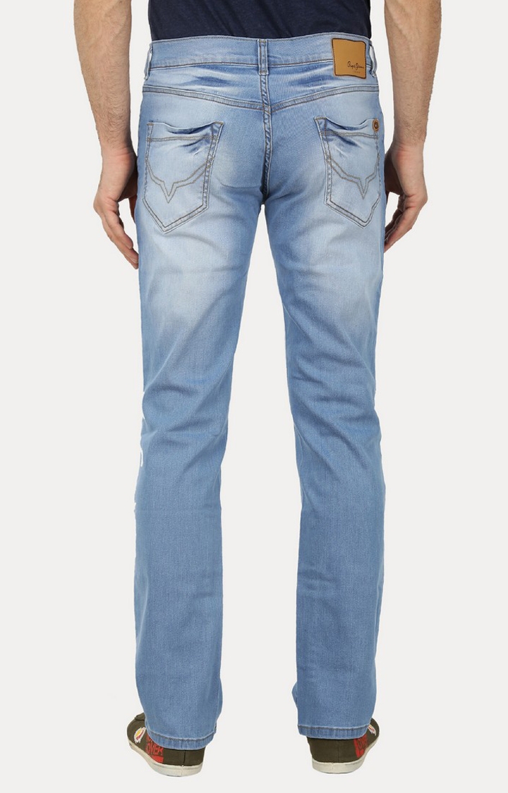 Pepe Jeans | Men Blue Denim Straight Jeans 3