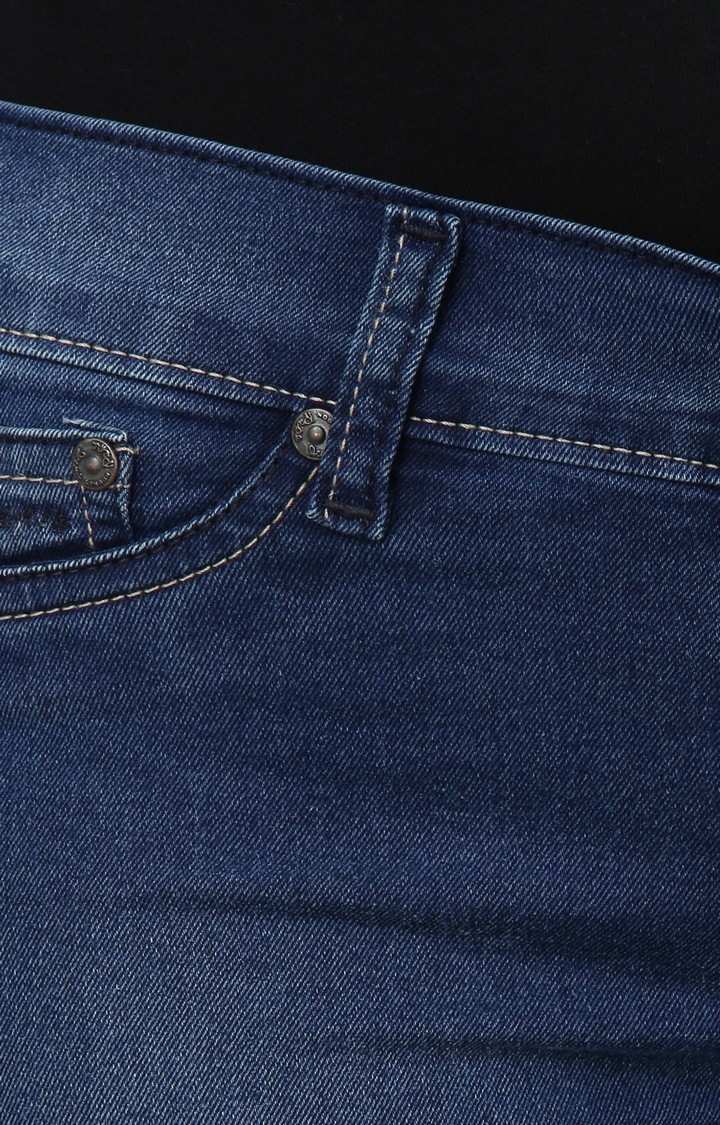 Women's Blue Cotton Skinny Jeans
