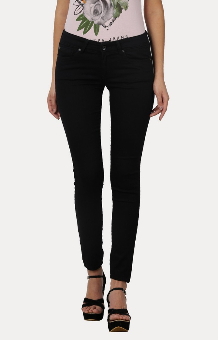 Pepe Jeans | Women's Black Cotton Skinny Jeans 0