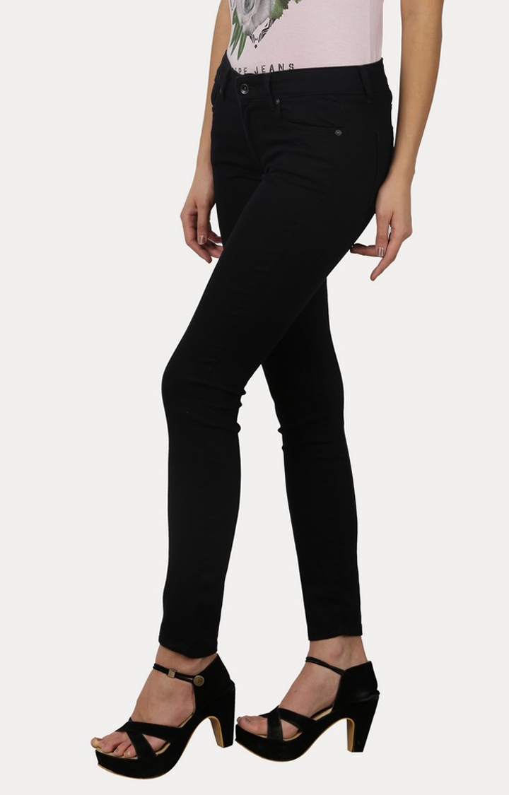 Pepe Jeans | Women's Black Cotton Skinny Jeans 2