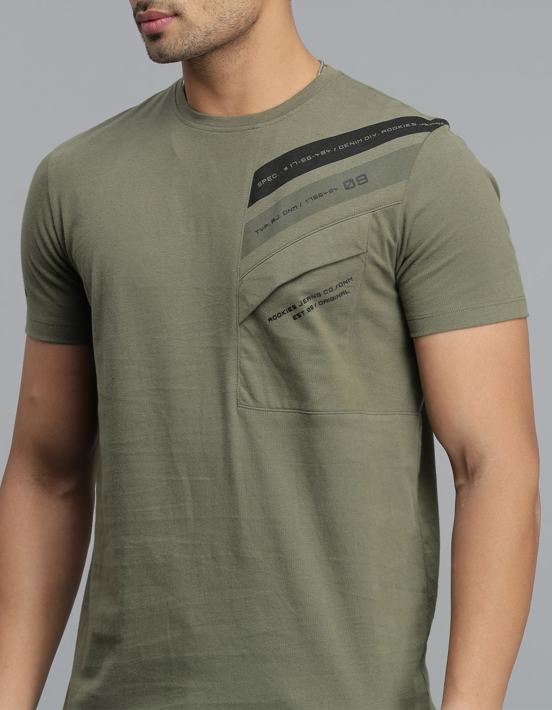 ROOKIES MENS T-SHIRT H/S RJTS2538 DK OLIVE