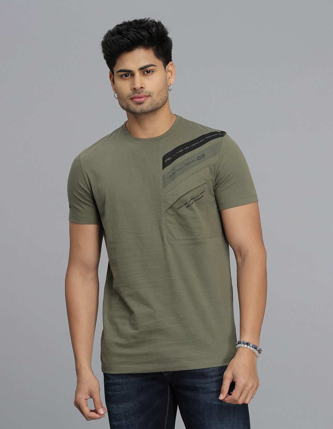 ROOKIES MENS T-SHIRT H/S RJTS2538 DK OLIVE