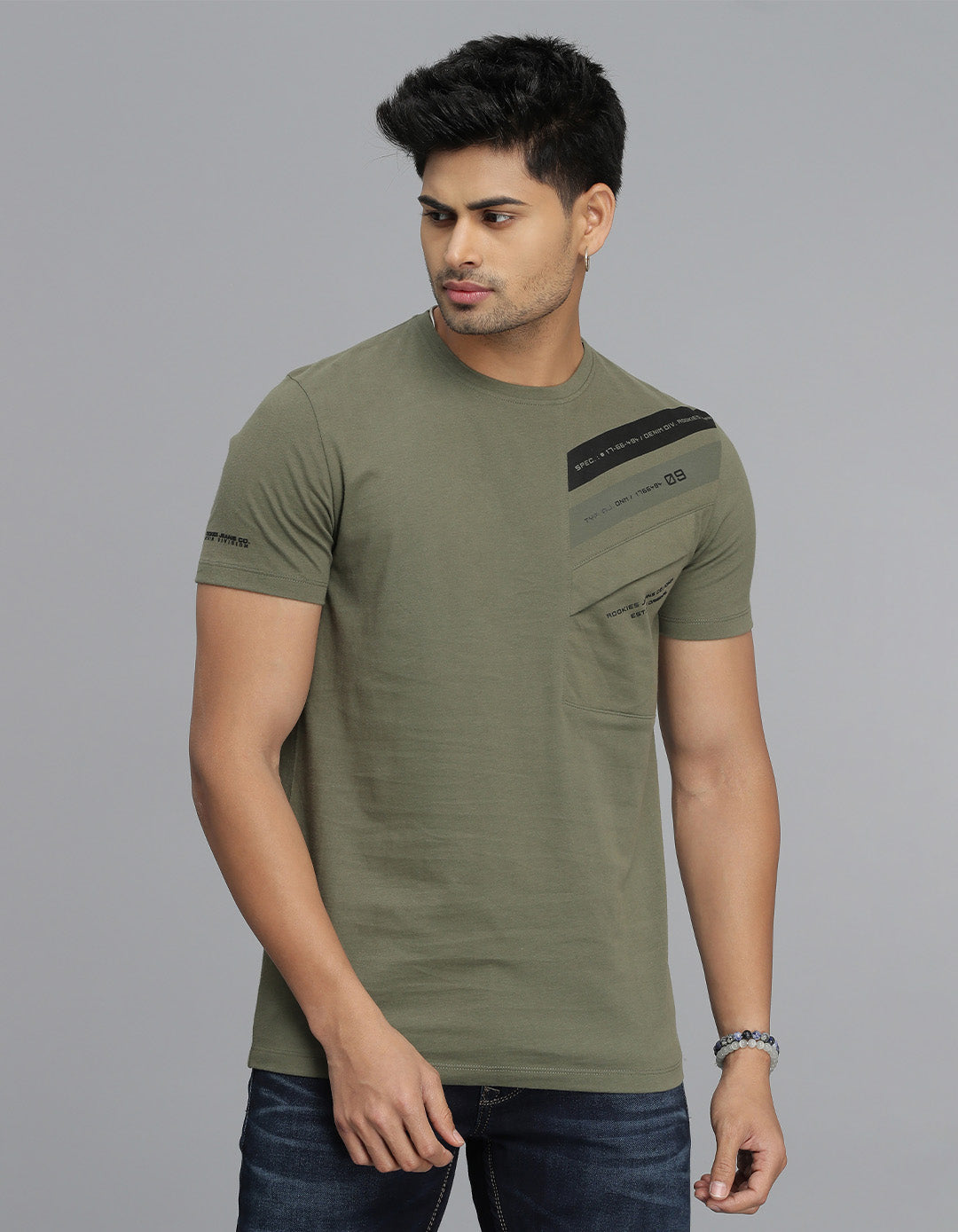 ROOKIES MENS T-SHIRT H/S RJTS2538 DK OLIVE