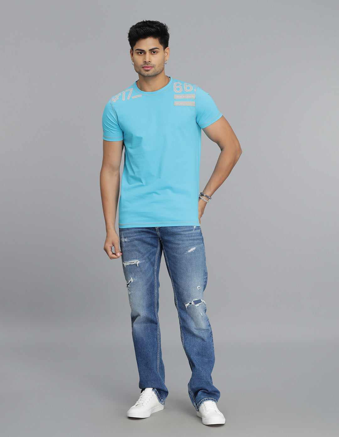 ROOKIES MENS T-SHIRT H/S RJTS2539A AQUA