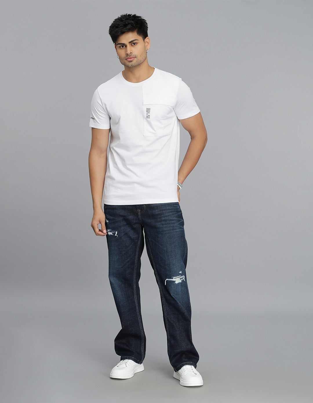 ROOKIES MENS T-SHIRT H/S RJTS2535B WHITE