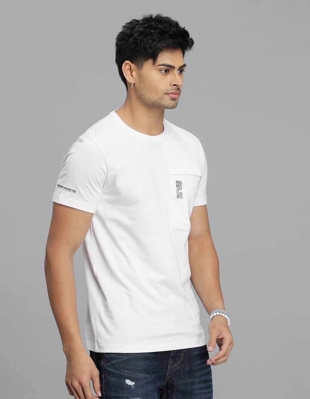 ROOKIES MENS T-SHIRT H/S RJTS2535B WHITE