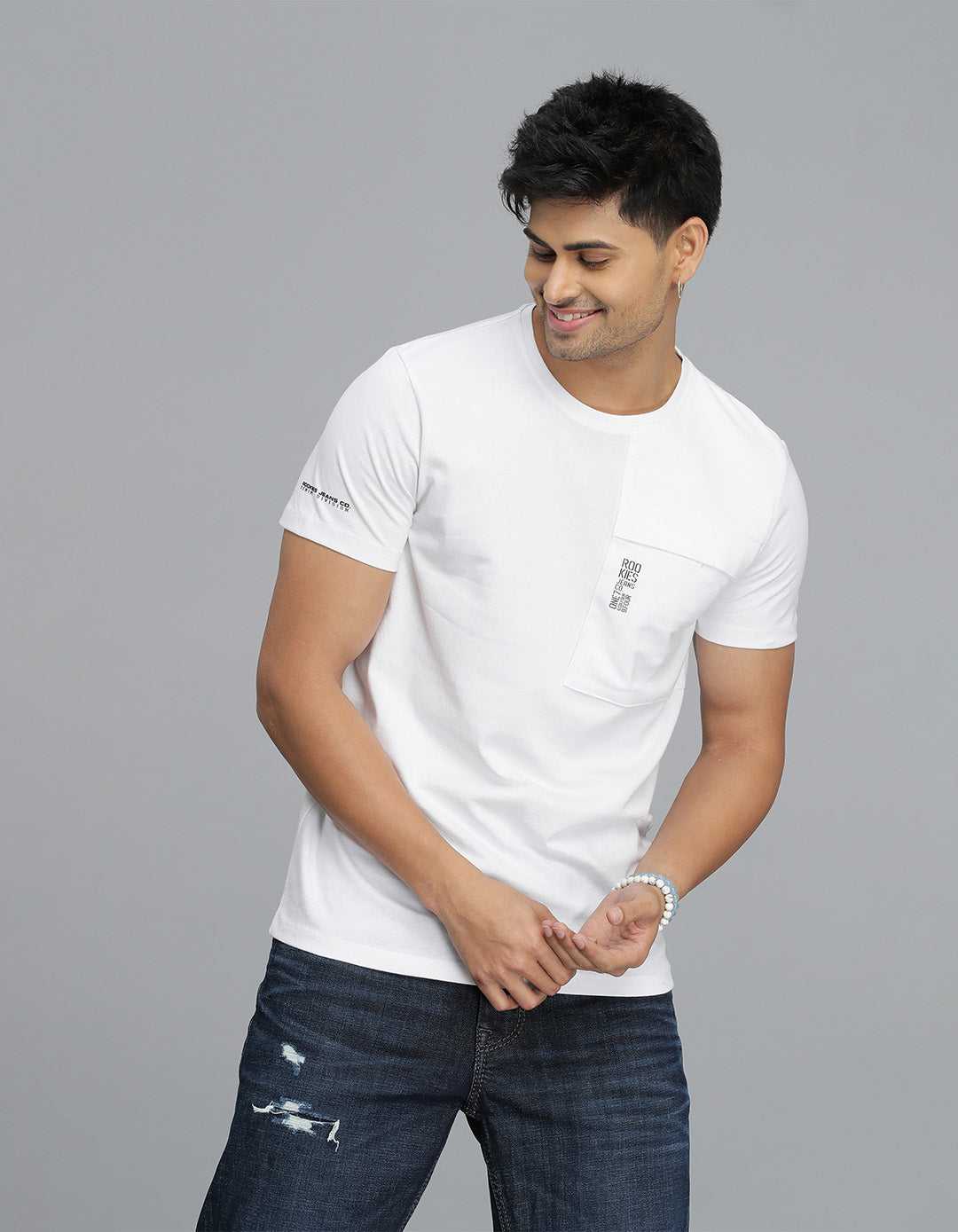 ROOKIES MENS T-SHIRT H/S RJTS2535B WHITE