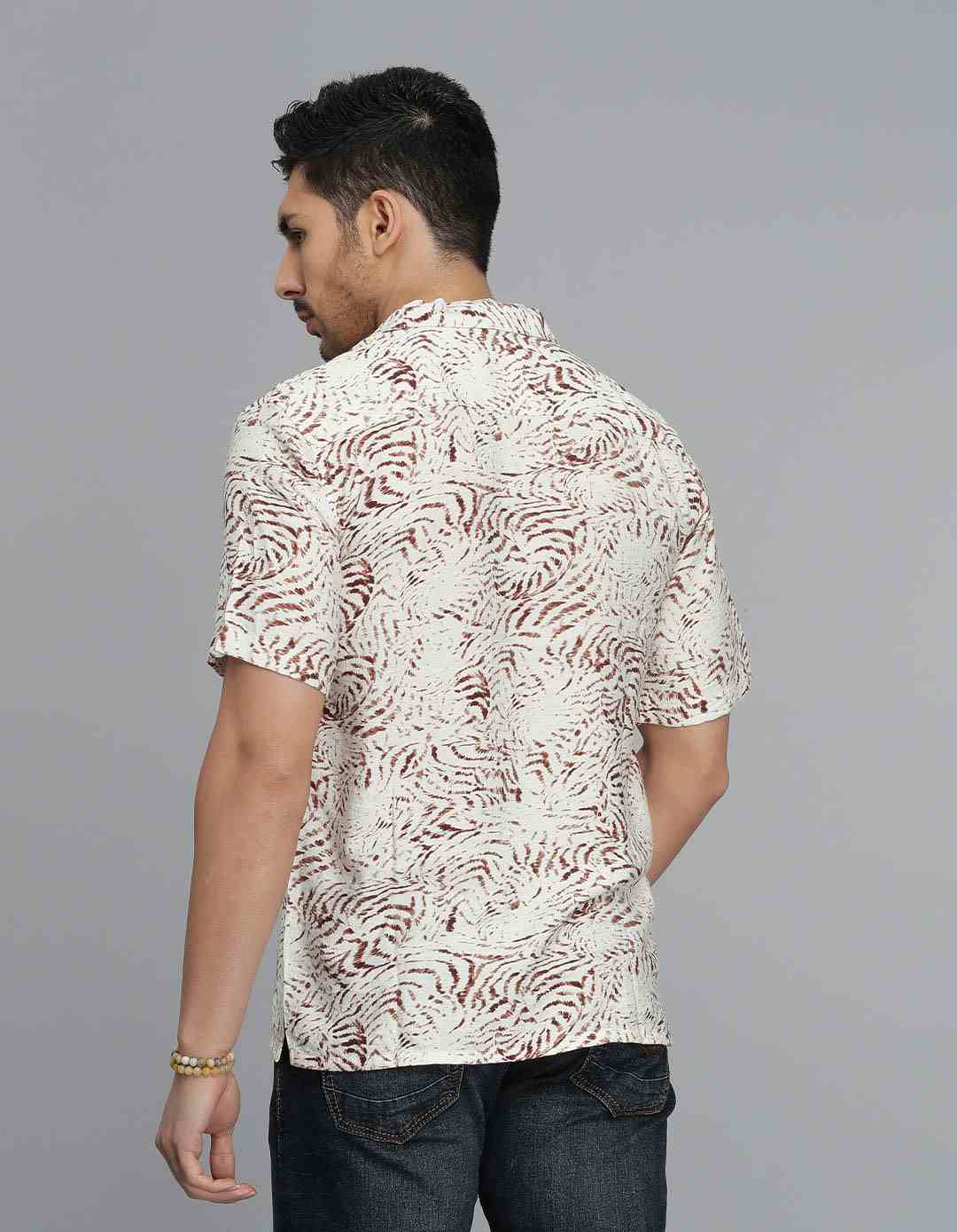 ROOKIES MENS CASUAL SHIRT H/S RJS2660B BROWN
