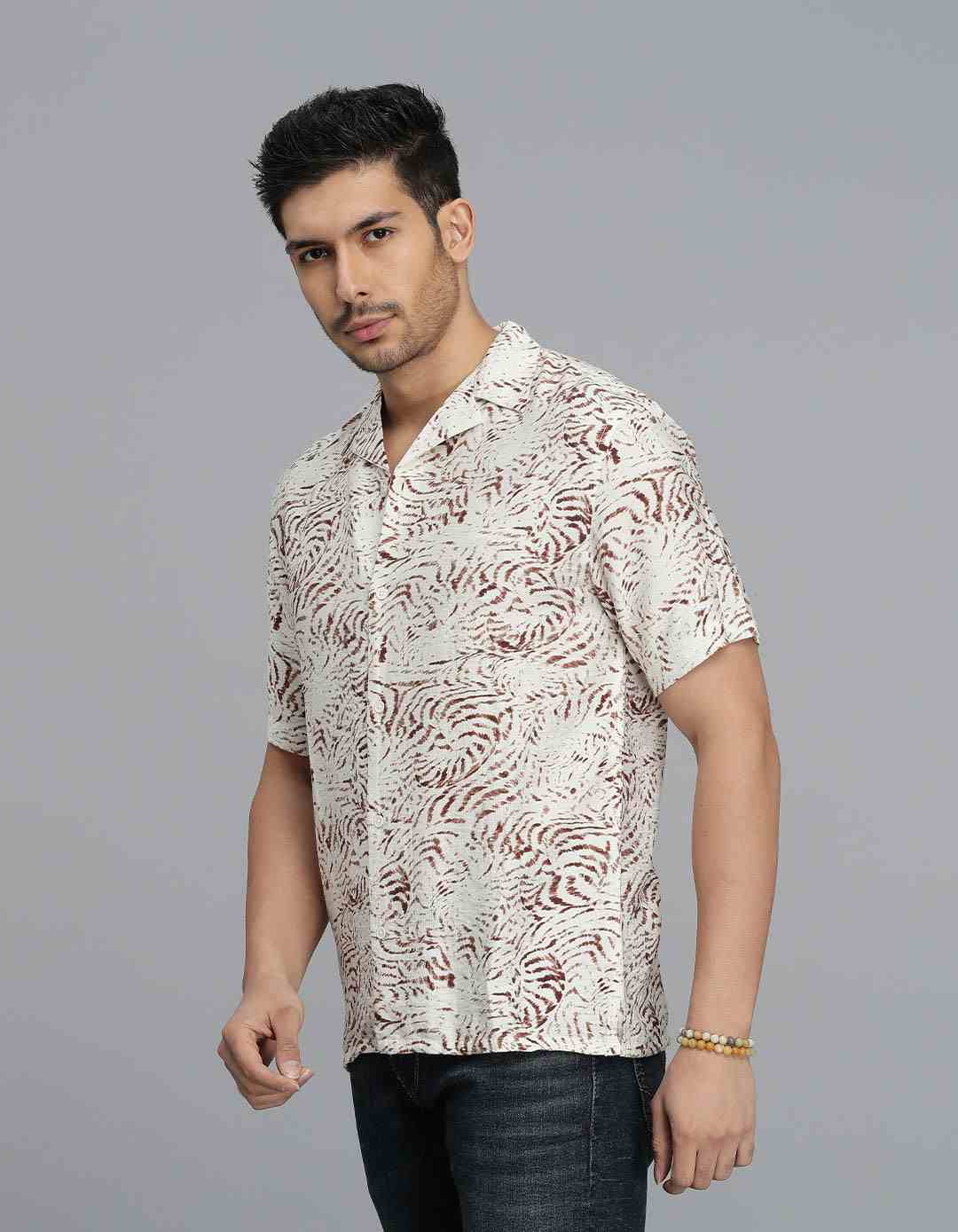 ROOKIES MENS CASUAL SHIRT H/S RJS2660B BROWN