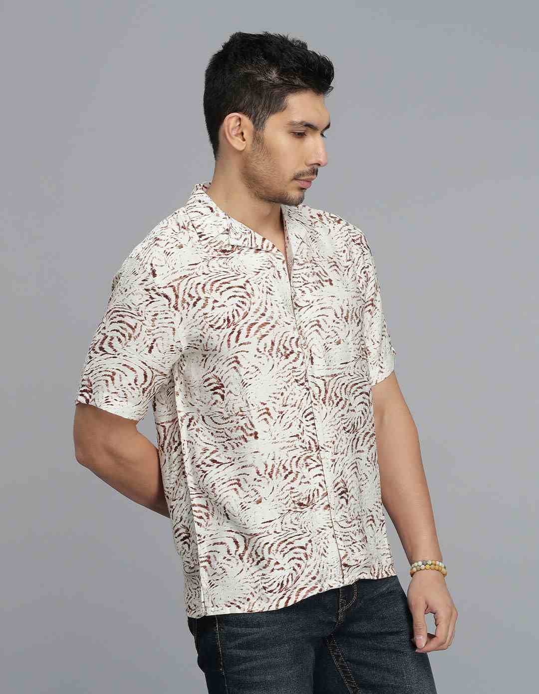 ROOKIES MENS CASUAL SHIRT H/S RJS2660B BROWN