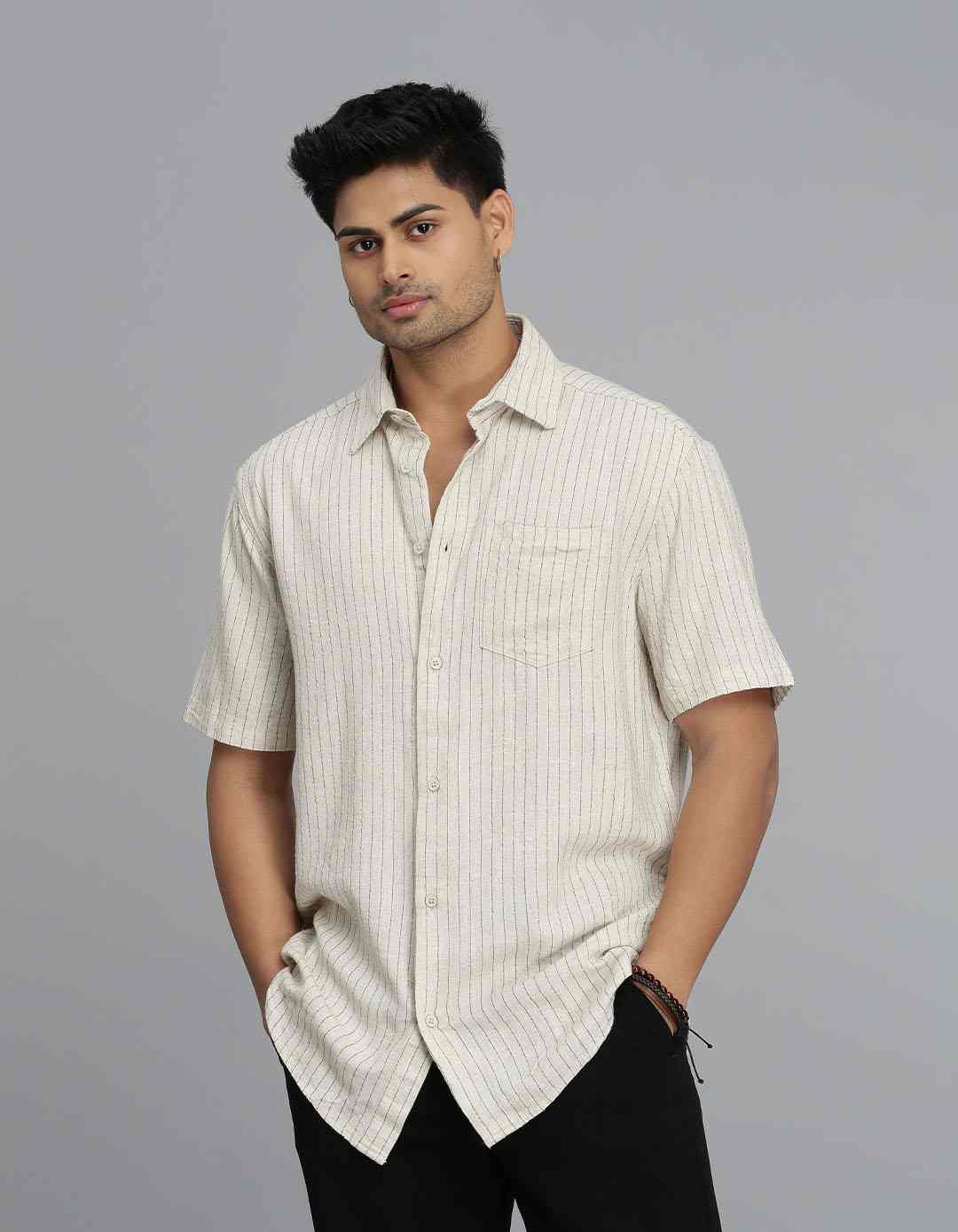 ROOKIES MENS CASUAL SHIRT H/S RJS2692B KHAKI
