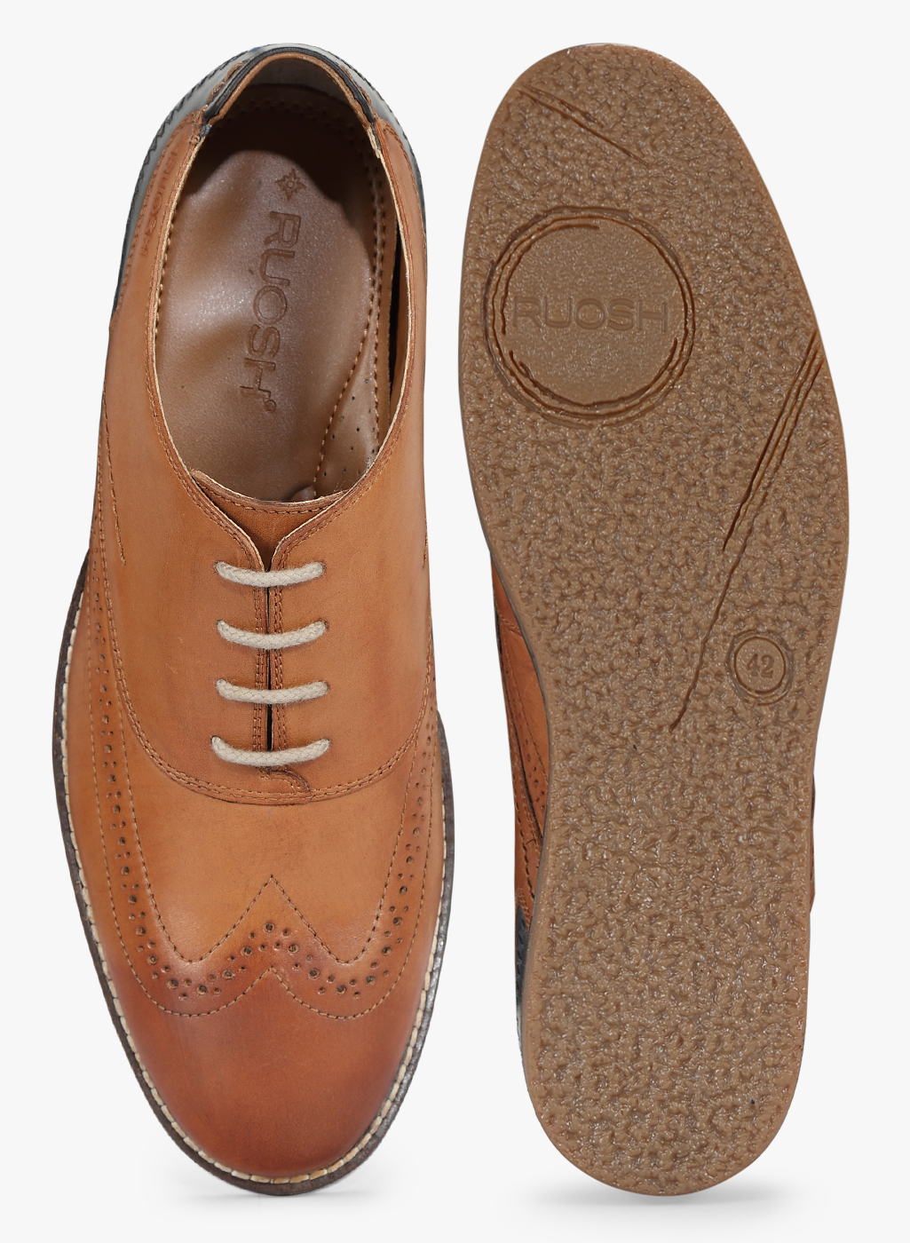 Ruosh Mens Tan Formal Lace Up