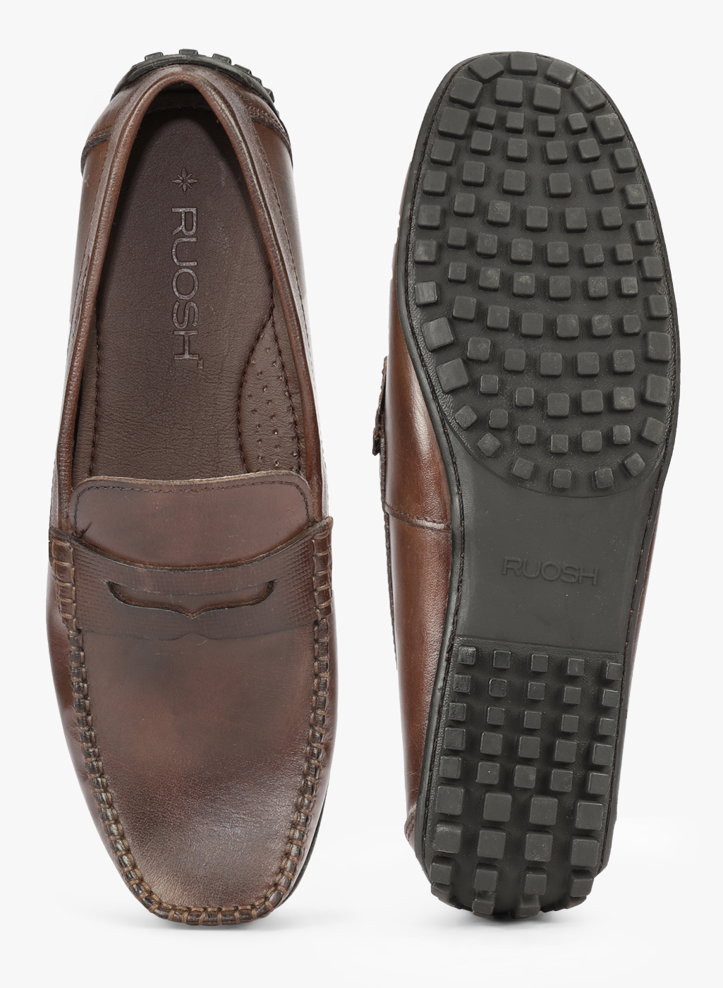 Ruosh Mens Brown Loafers