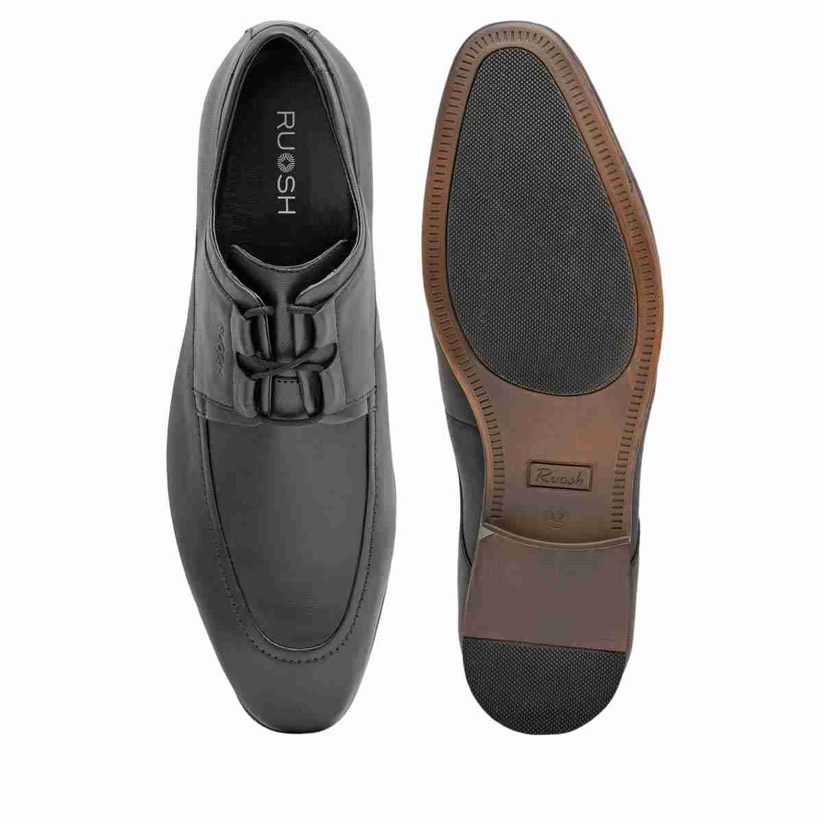 Ruosh Mens Black Battia Formal Lace Ups