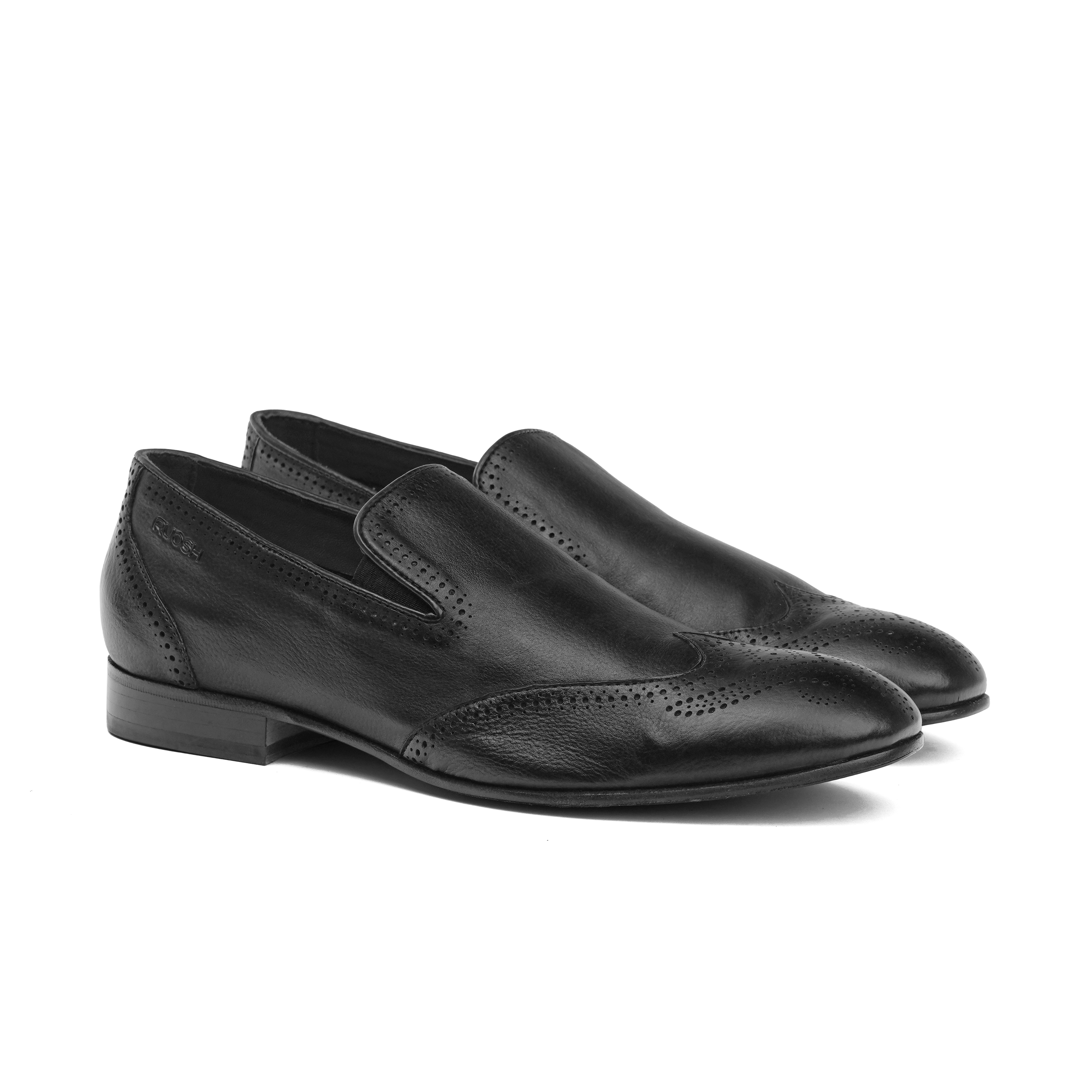 Ruosh Mens Black Austin Formal Slip Ons