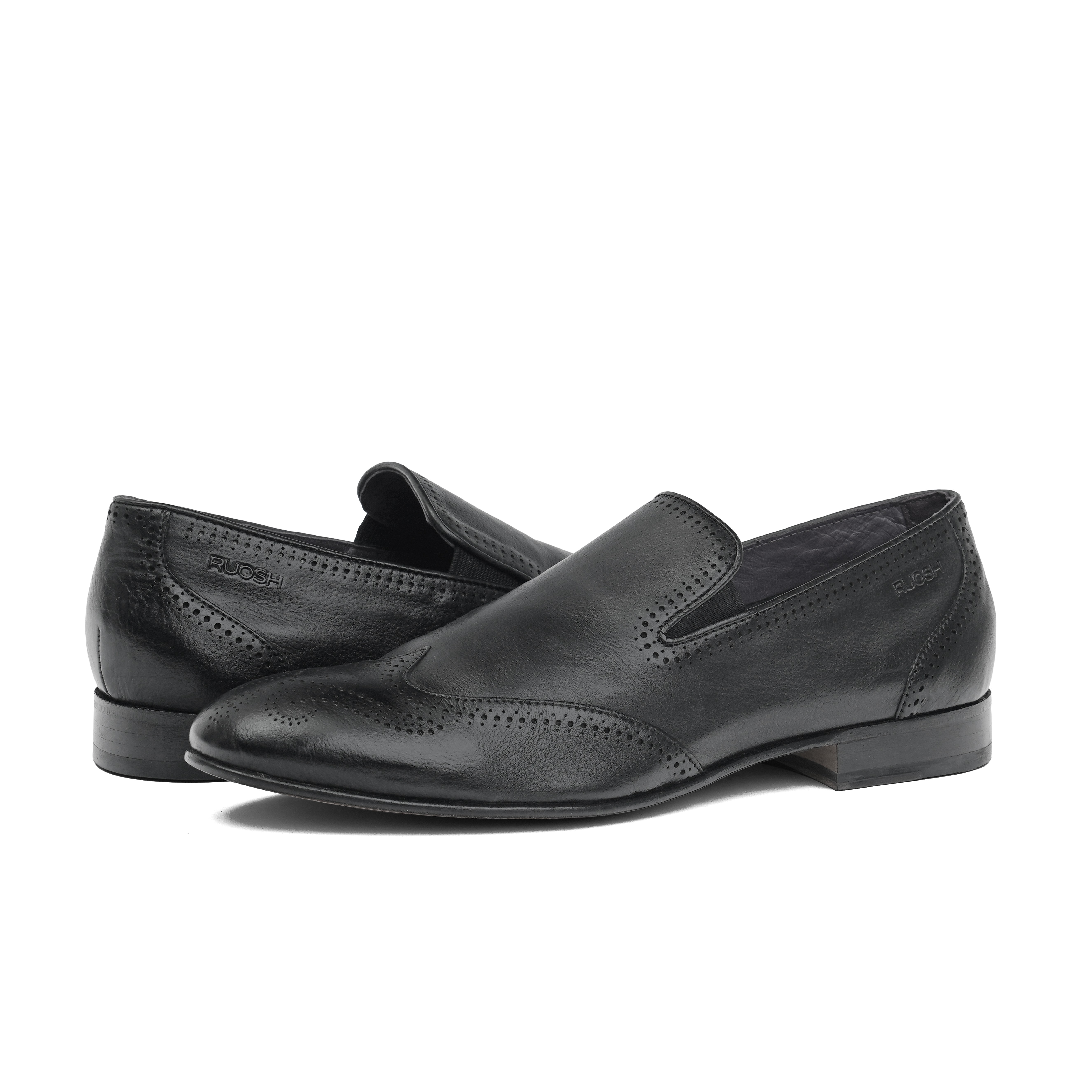 Ruosh Mens Black Austin Formal Slip Ons