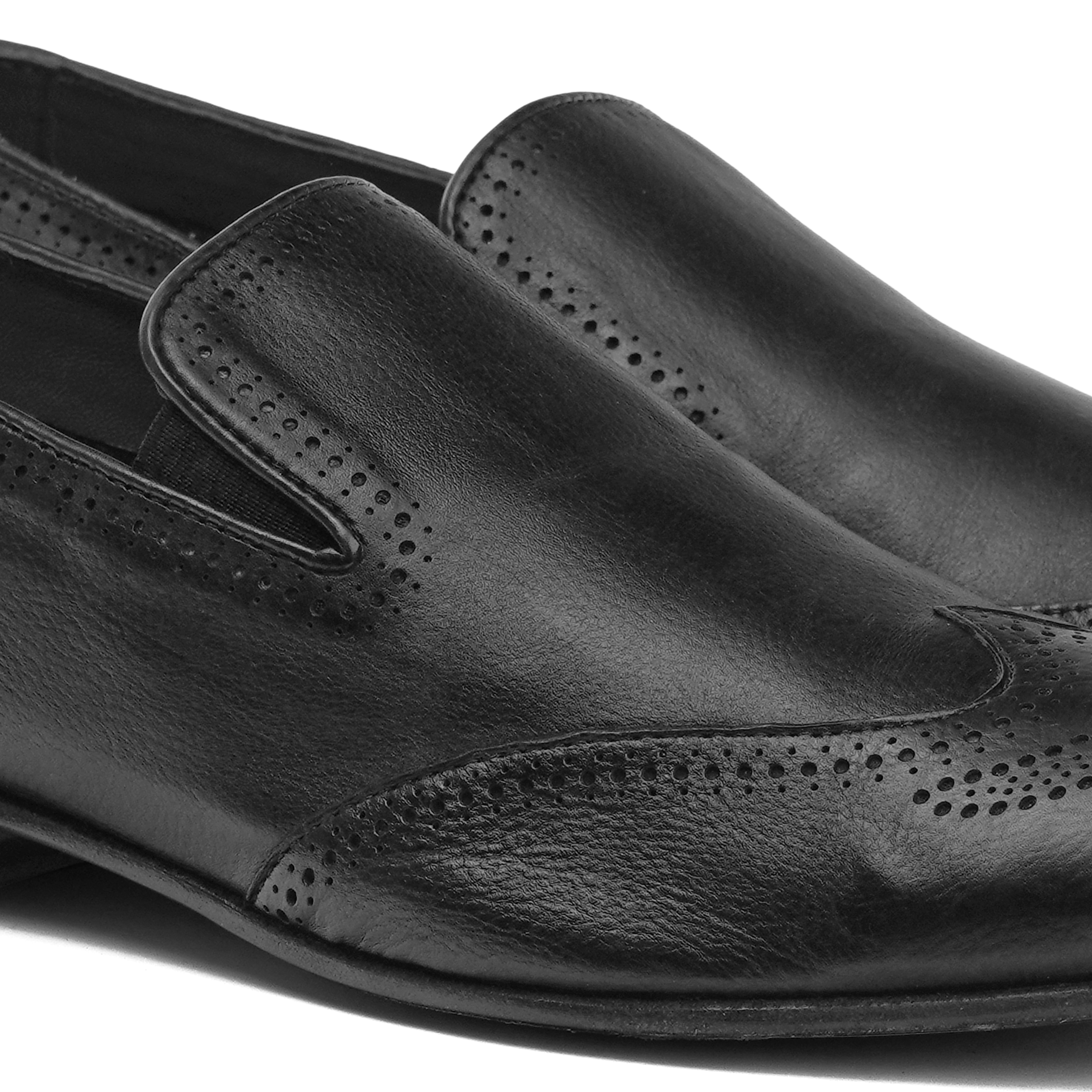 Ruosh Mens Black Austin Formal Slip Ons