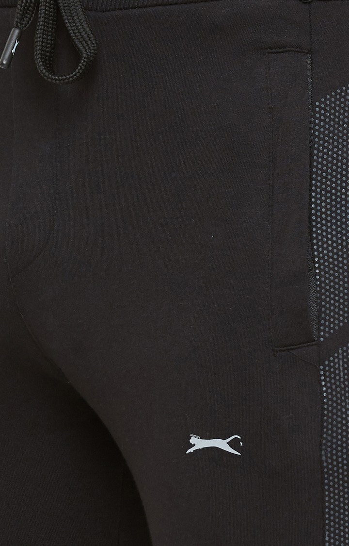 BLACK PANTHER | Men's  Black Cotton Solid Trackpants 3