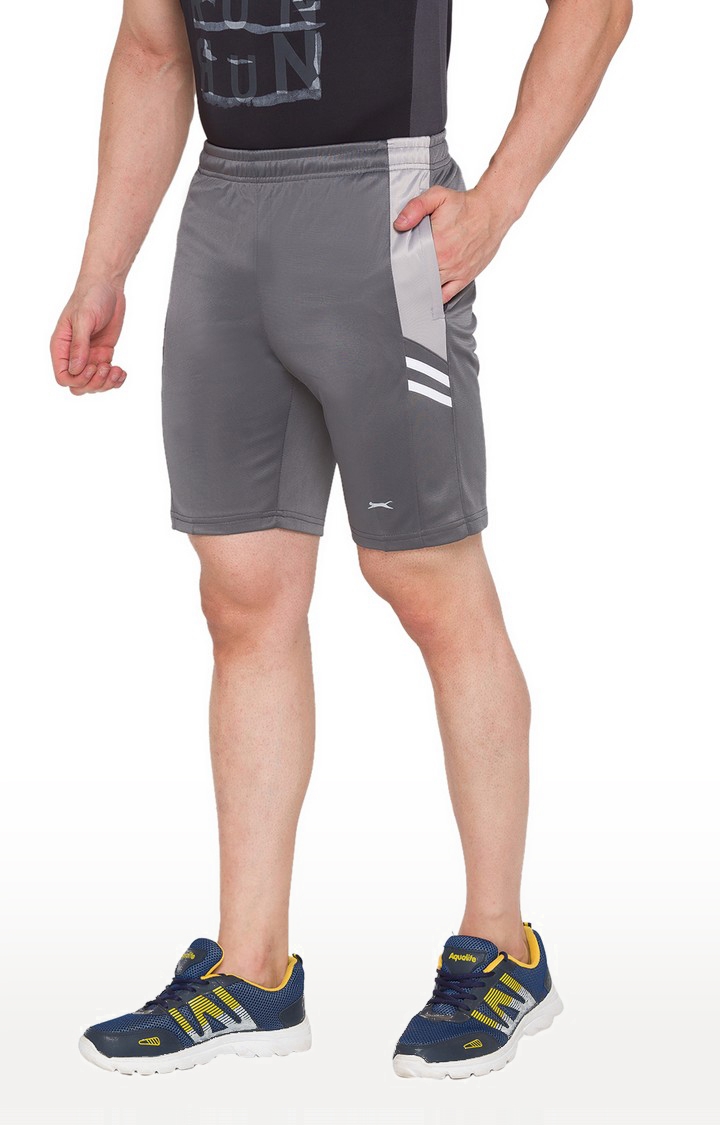 BLACK PANTHER | Men's  Grey Polyester Solid Shorts 1