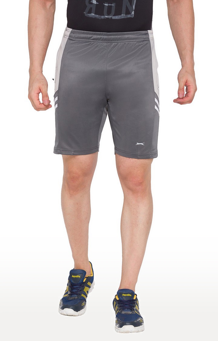 BLACK PANTHER | Men's  Grey Polyester Solid Shorts 0