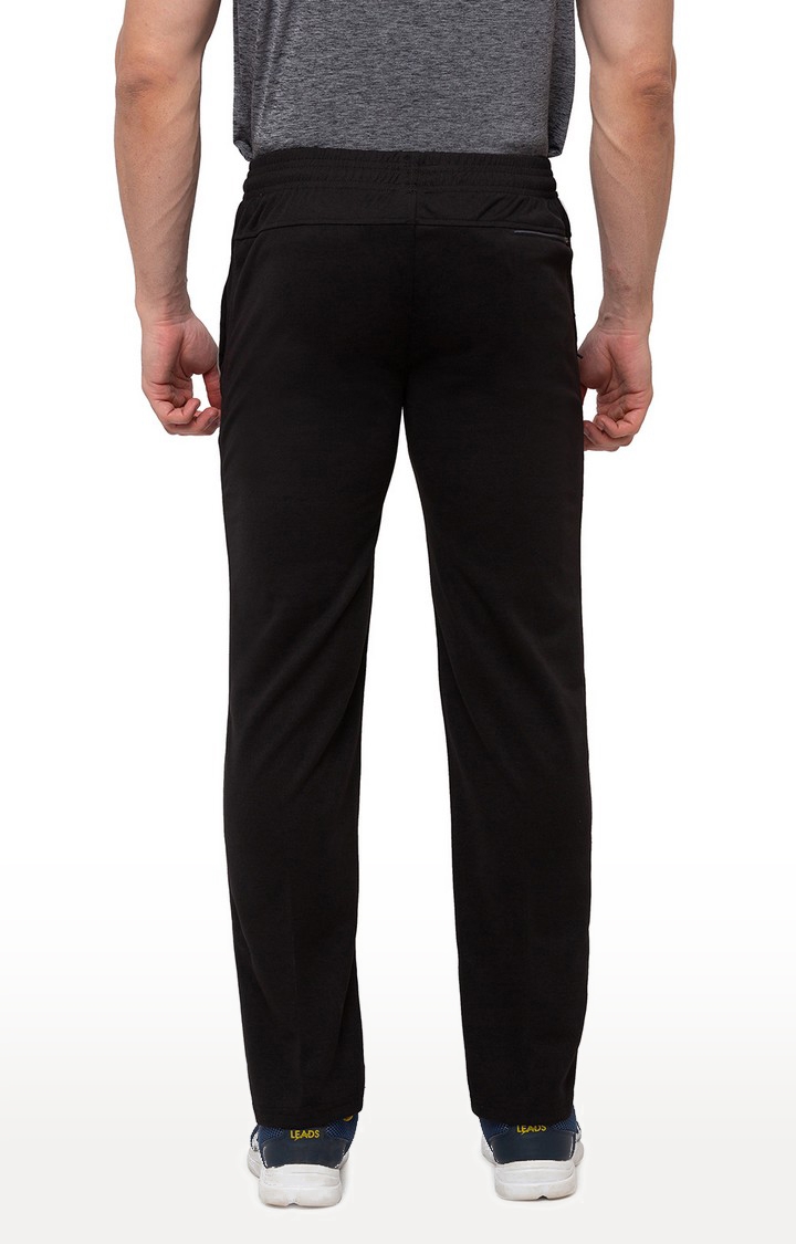 BLACK PANTHER | Men's  Black Polyester Solid Trackpants 3