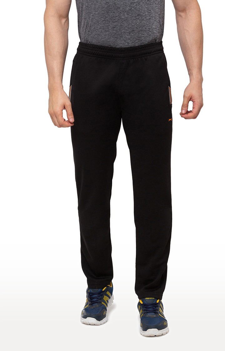 BLACK PANTHER | Men's  Black Polyester Solid Trackpants 0