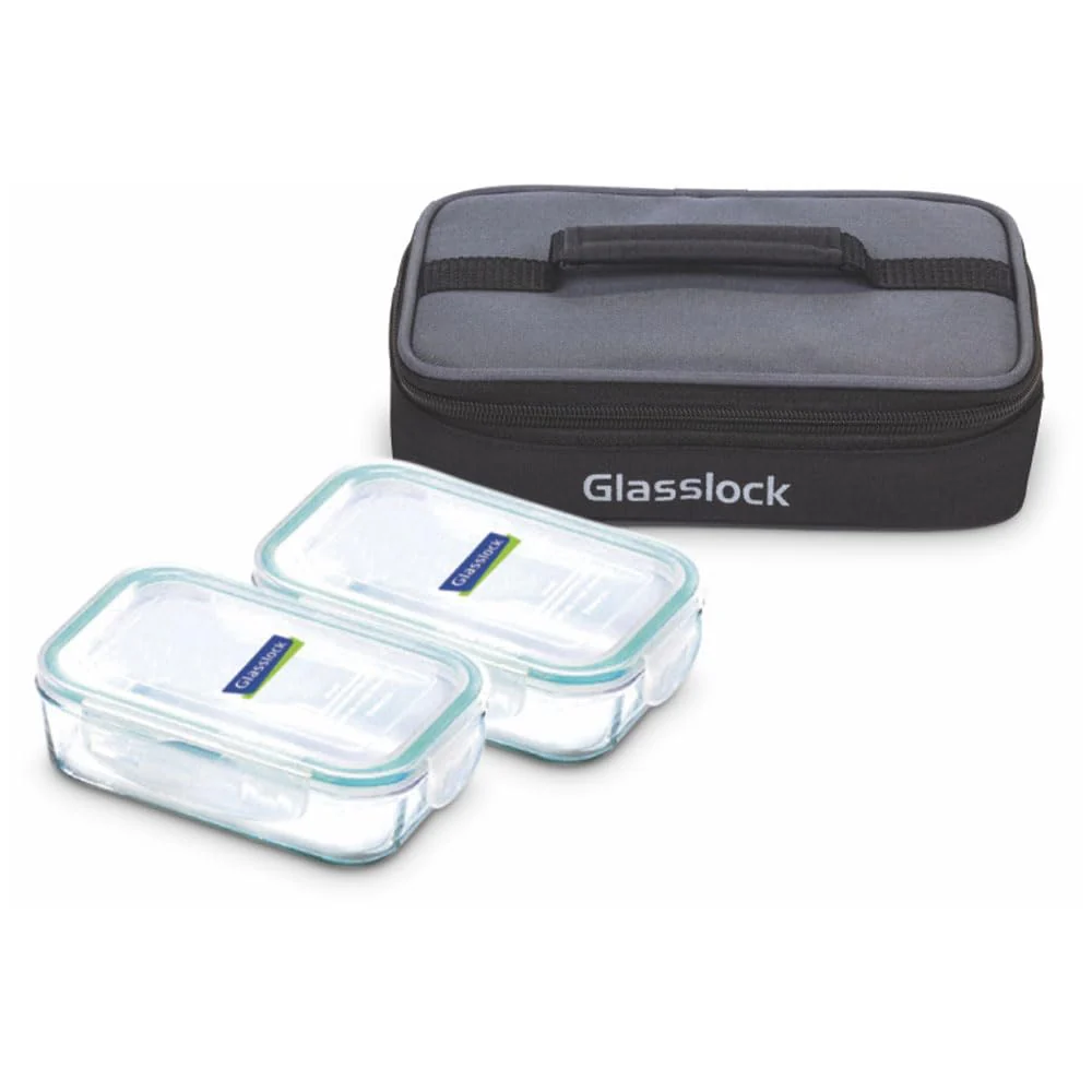 GLASSLOCK HOUSEHOLD LUNCH BOX GLASS MCRB402BH 2 PCS SET