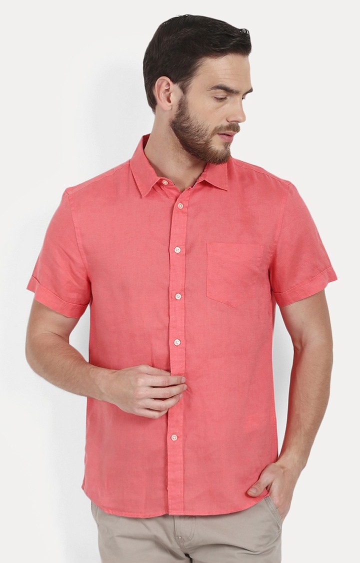 celio | Men's Pink Solid Casual Shirts 0