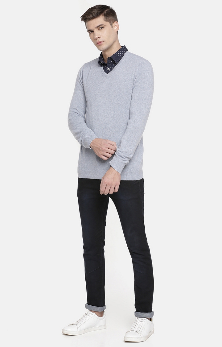 celio | Men's Grey Melange Sweaters 1