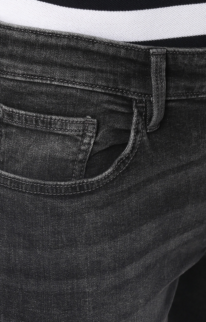 celio | Men's Grey Cotton Solid Straight Jeans 4