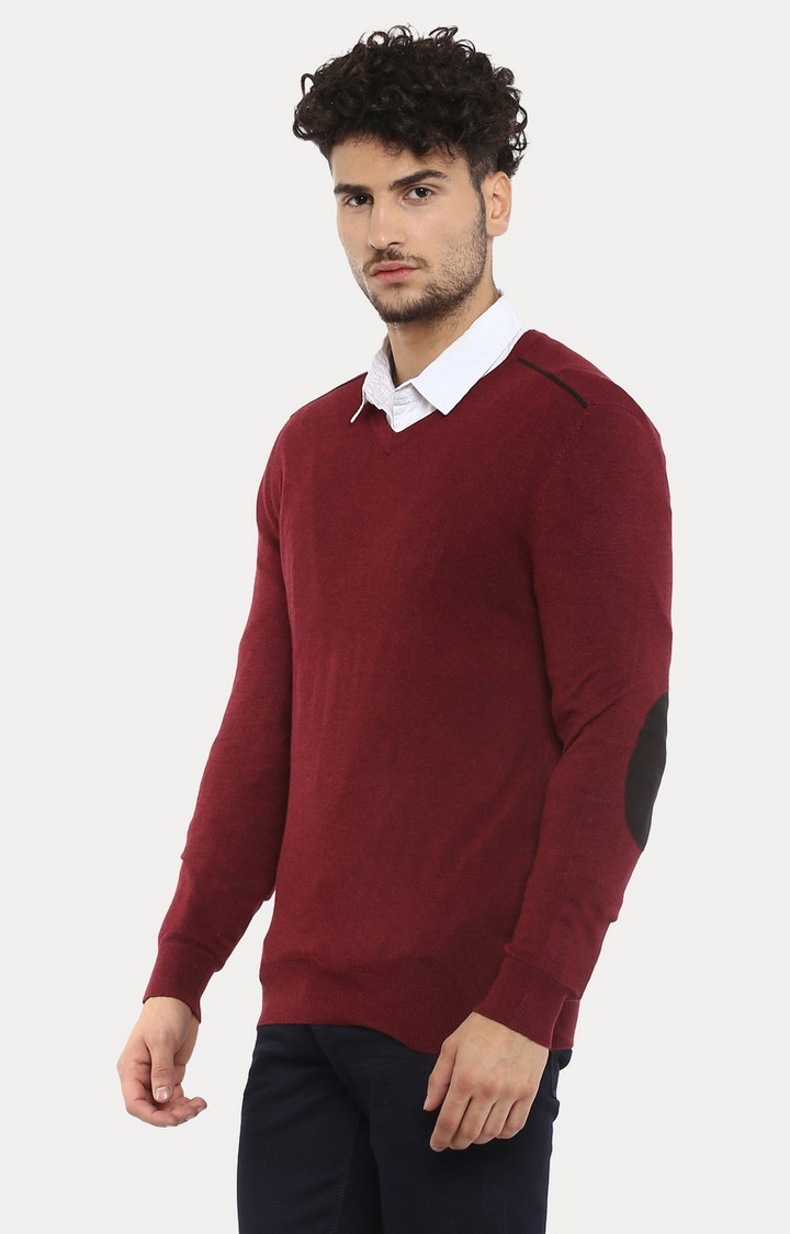 celio | Men's Red Solid Sweaters 2