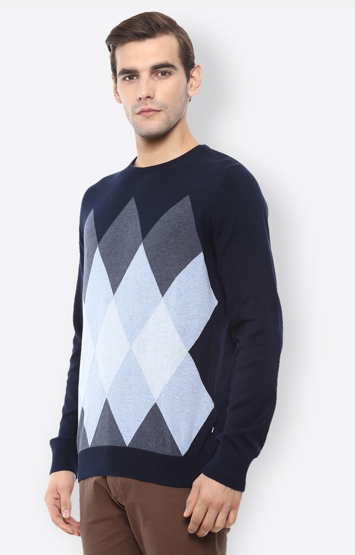 celio | Men's Blue Checked Sweaters 2