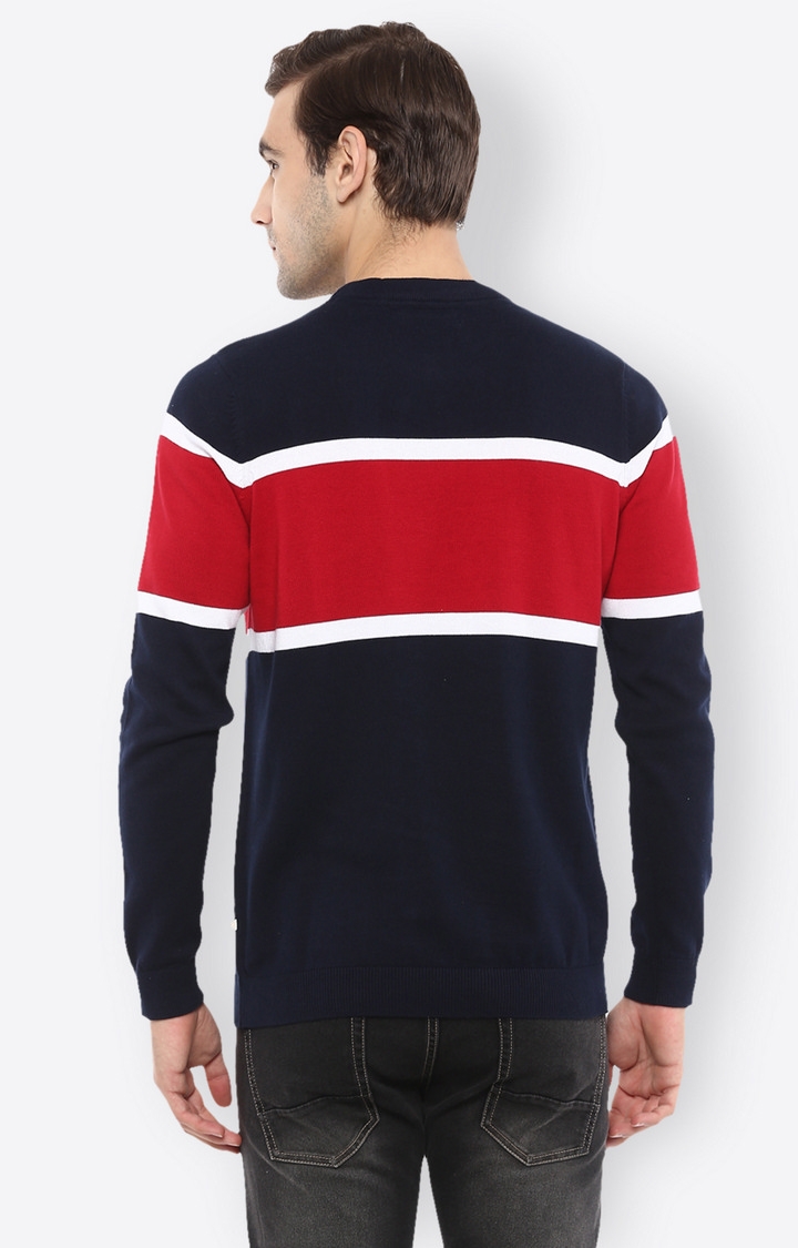 celio | Men's Blue Colourblock Sweaters 3