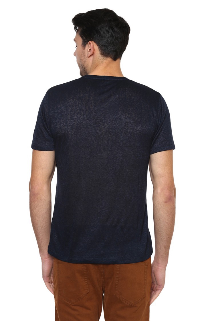 celio | Men's Blue Solid Regular T-Shirts 3