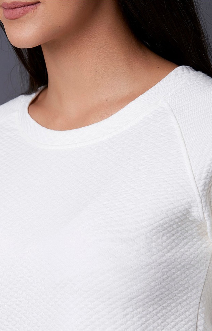 MARCA DISATI | White Textured Sweatshirts 4