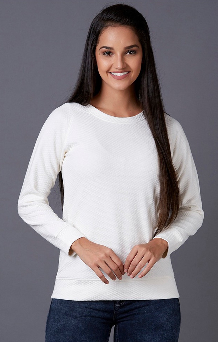 MARCA DISATI | White Textured Sweatshirts 0