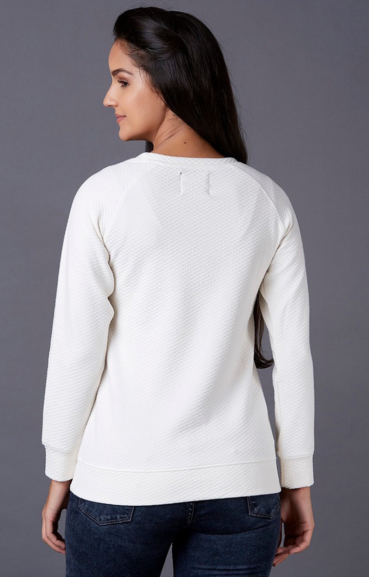MARCA DISATI | White Textured Sweatshirts 3