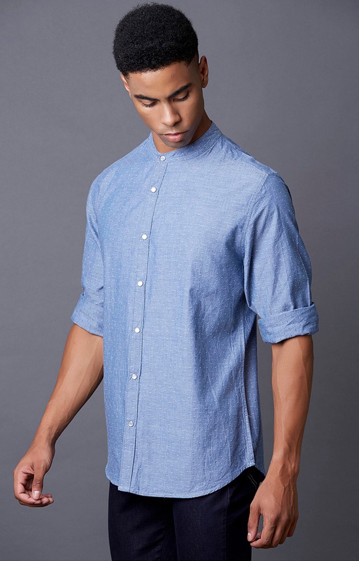 MARCA DISATI | Blue Solid Casual Shirts 2