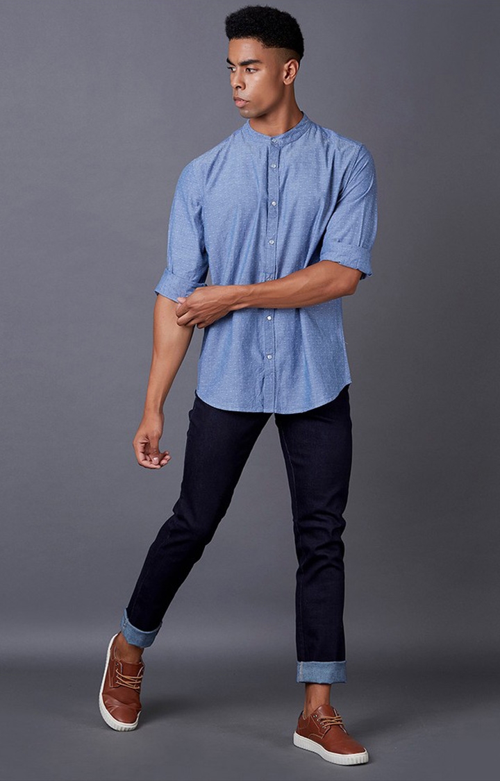 MARCA DISATI | Blue Solid Casual Shirts 1